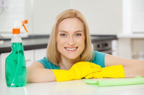 Professional local cleaner working in a Finchley property