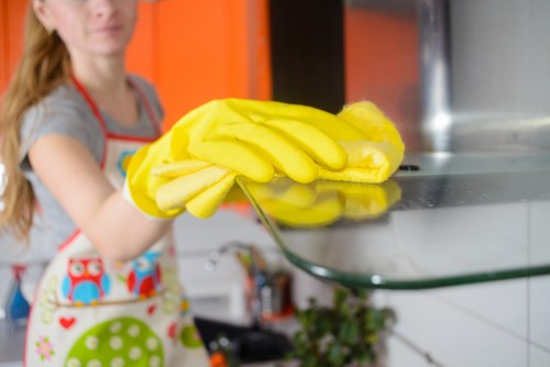 Kitchen appliance cleaning service in Finchley with removable oven parts
