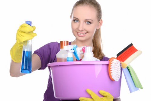 Commercial cleaning routine in a Finchley office building