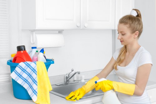 Detailed post-construction dust removal in a Finchley kitchen